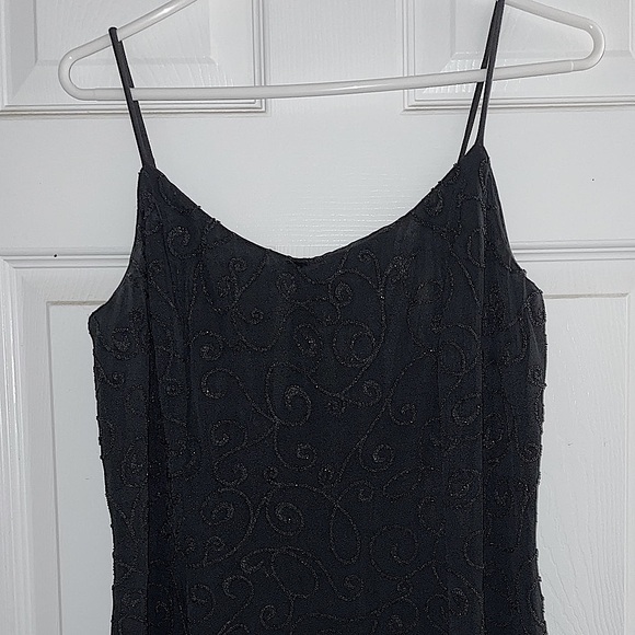 Bari Jay Black Evening Sequin Slit Gown Strapless Dress - Picture 2 of 6